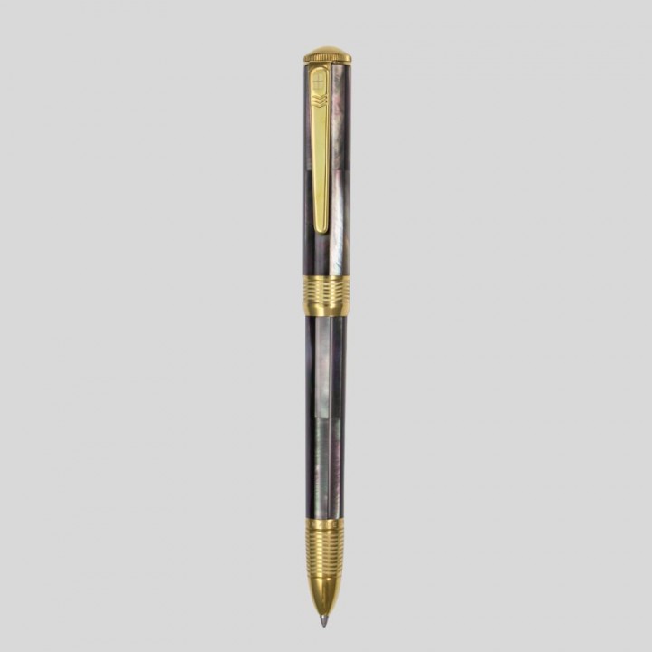Bút Ký Ngọc Trai Đen Tahiti - Mạ Titanium Gold - Champion Wave